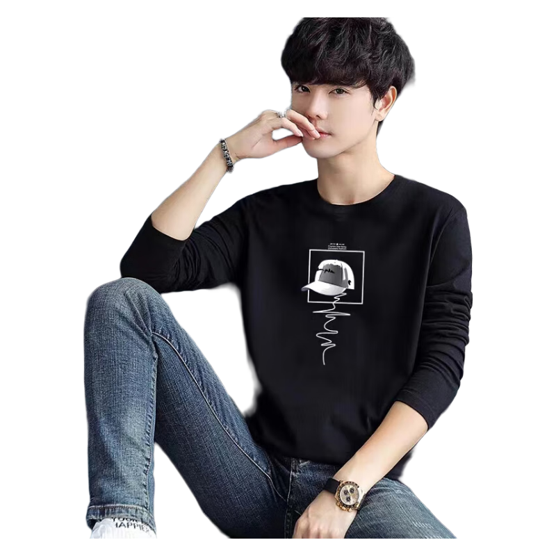 百亿补贴:南极人纯棉长袖t恤男士春秋季款潮流青少年休闲打底衫白色衣服卫衣男装 长线帽黑色+Rea字母深灰 L58.9元