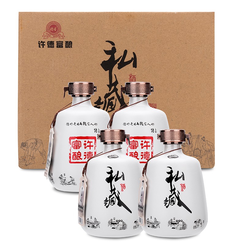 精圣酒庄 许德富酿大师私藏  陶瓷瓶装 52度浓香型白酒 整箱500ml*4瓶