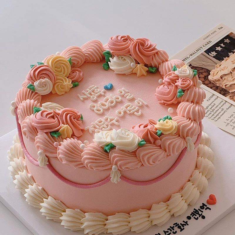 仿真蛋糕模型现做 2022新款ins复古裱花假蛋糕店橱窗装饰摆件 701 6寸
