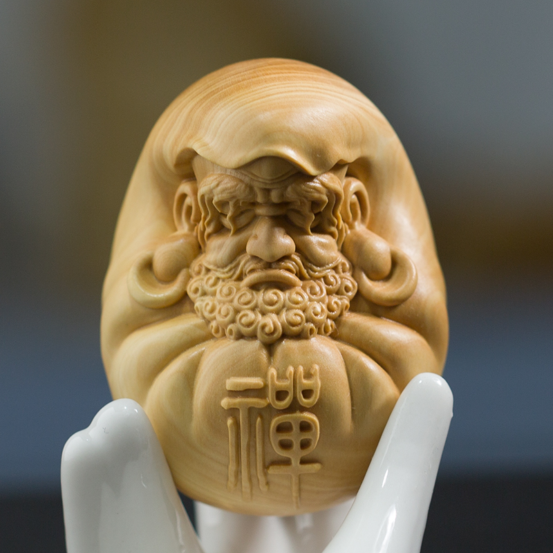 饰淘shitao小叶黄杨木实木雕刻文玩手把件盘玩物件禅意达摩随身把玩手