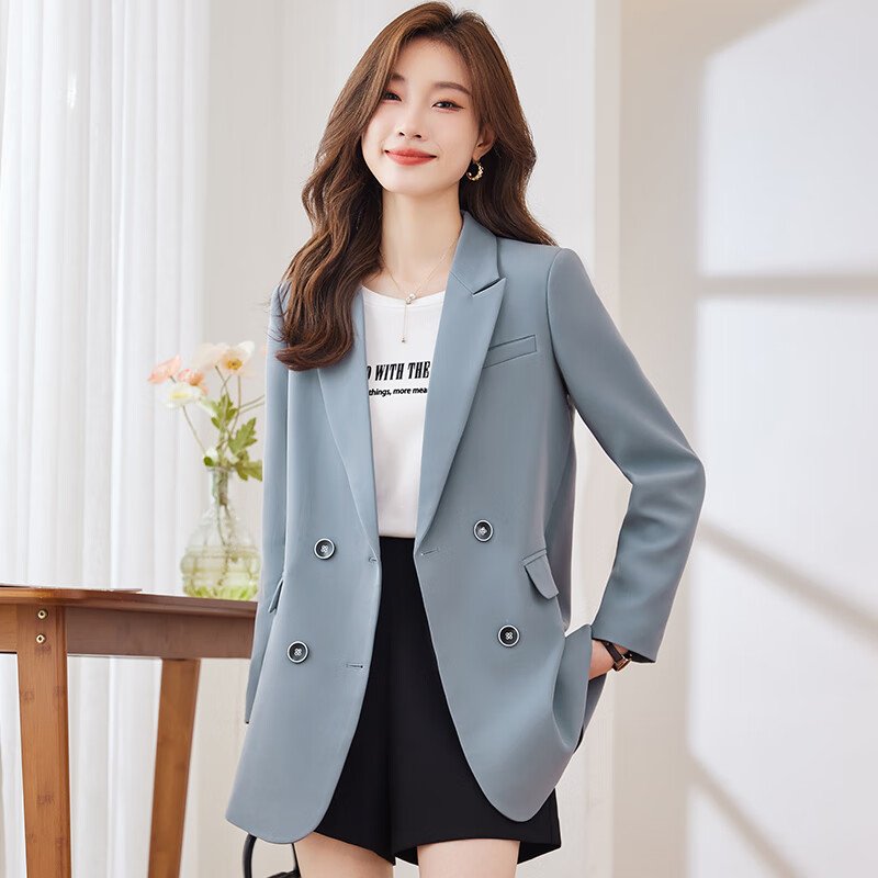 闻莺燕小西装外套女春秋季2025新款感气质职业简约修身休闲女士西服上衣 咖啡色西装 XL （建议体重120-135斤）