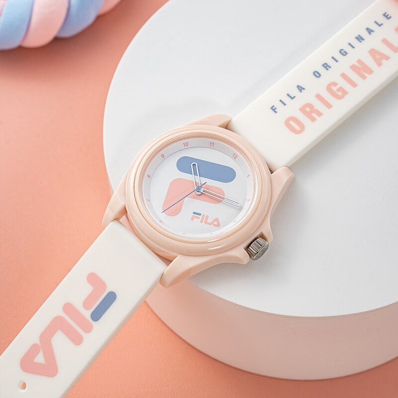 斐乐（FILA）手表时尚硅胶石英表男女情侣表学生防水腕表运动潮流男表6113 草莓粉FLM38-6113-025数字刻度