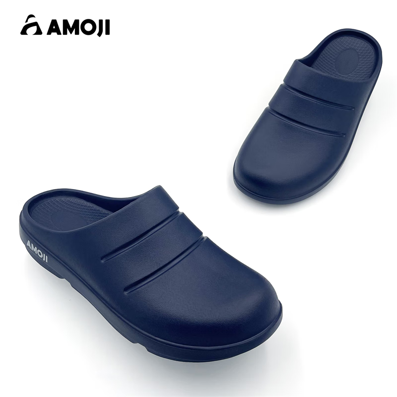 AMOJI2026新款高端复健拖鞋超软超弹足弓拖鞋防滑包头凉鞋足弓支撑拖鞋 深蓝色 Navy 44 (280mm)