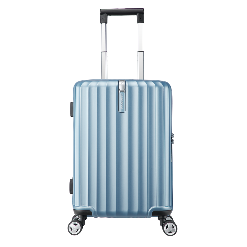 新秀丽（Samsonite）行李箱时尚竖条纹拉杆箱旅行箱浅蓝色20英寸登机箱GU9*11001