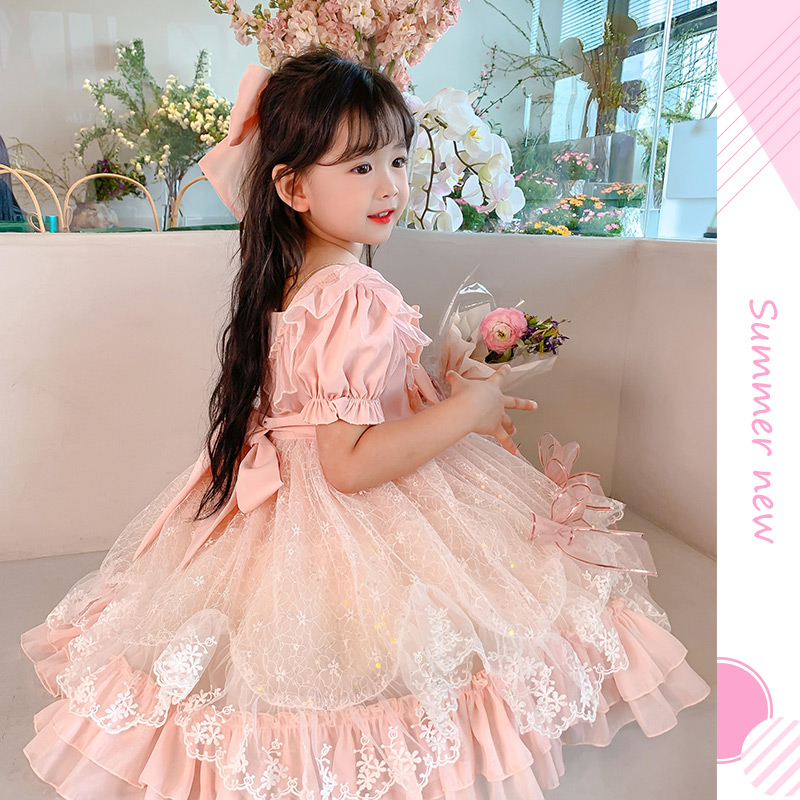 迪士尼(disney)22新款女童洛丽塔夏装裙子新款儿童公主裙连衣裙宫廷风