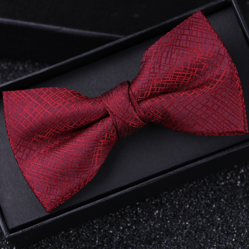 红色新郎领结男正装结婚纯色伴郎服蝴蝶结英伦时尚潮婚礼西装 新款