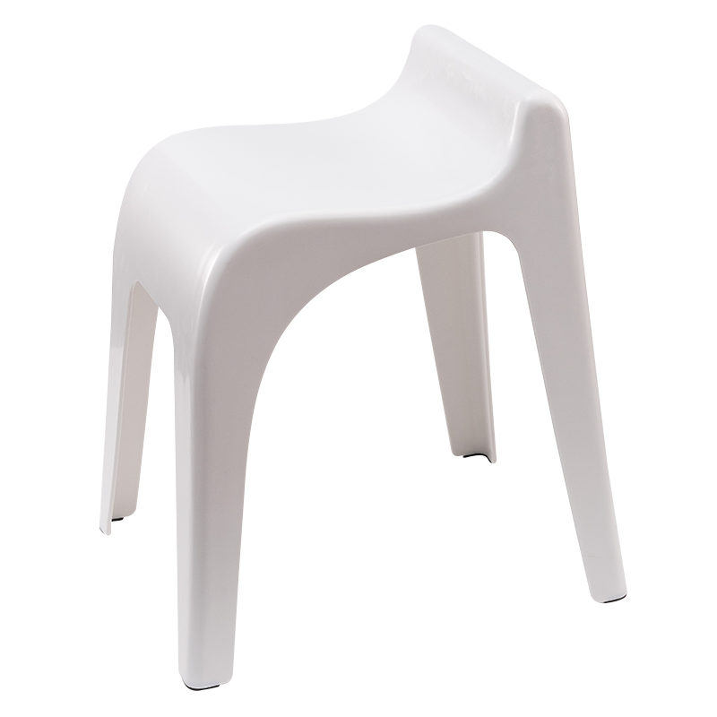 好尔塑料凳子家用凳子加厚防滑休闲可叠摞高凳子客厅餐凳时尚白色