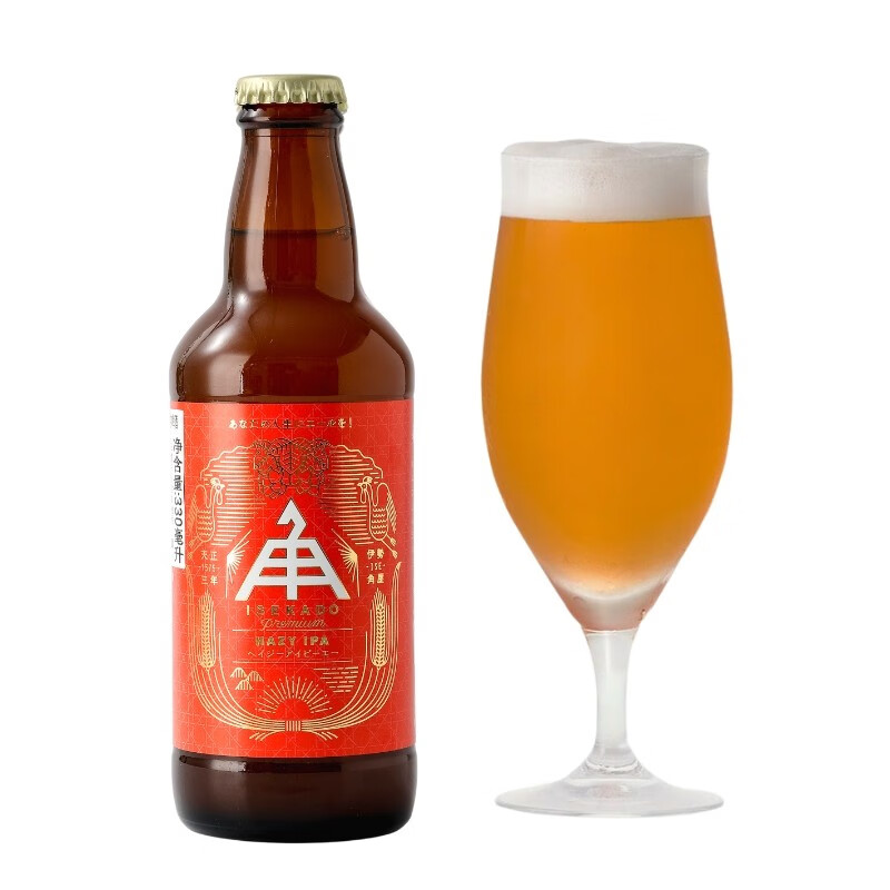 伊势角屋麦酒6月30产日本进口浑浊精酿朦胧IPA清甜热带水果香色味俱佳红标 1瓶品鉴装 330mL 普通装