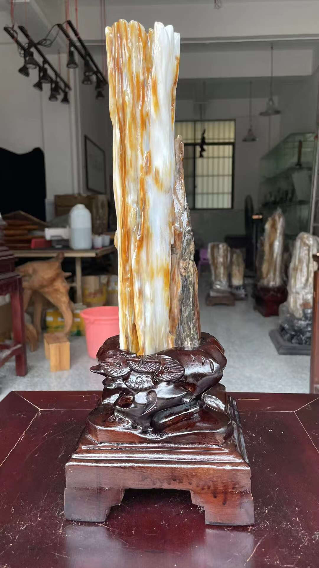 知茗 缅甸树化玉奇石收藏天然原石摆件硅化木石头开业客厅办公室 款式