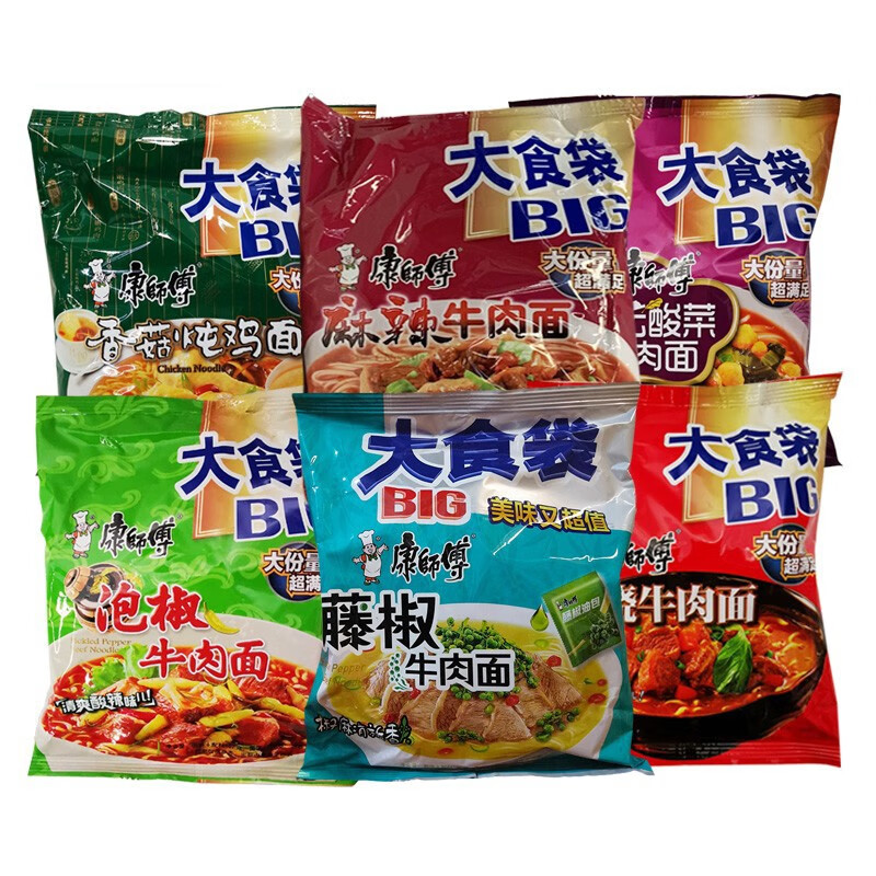 康师傅方便面大食代24包混合装整箱装多口味大食袋速食泡面 24袋-红烧