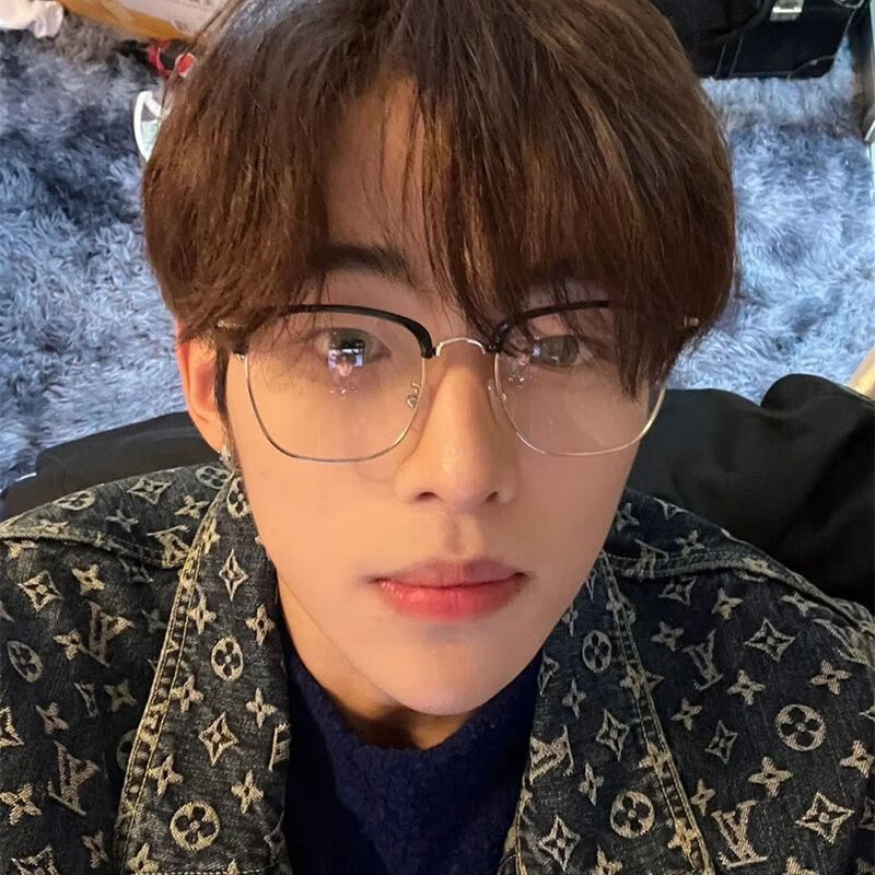 芝雅雨 斯文理工男款半框防蓝光眼镜可配有度数素颜帅气复古眼睛框女