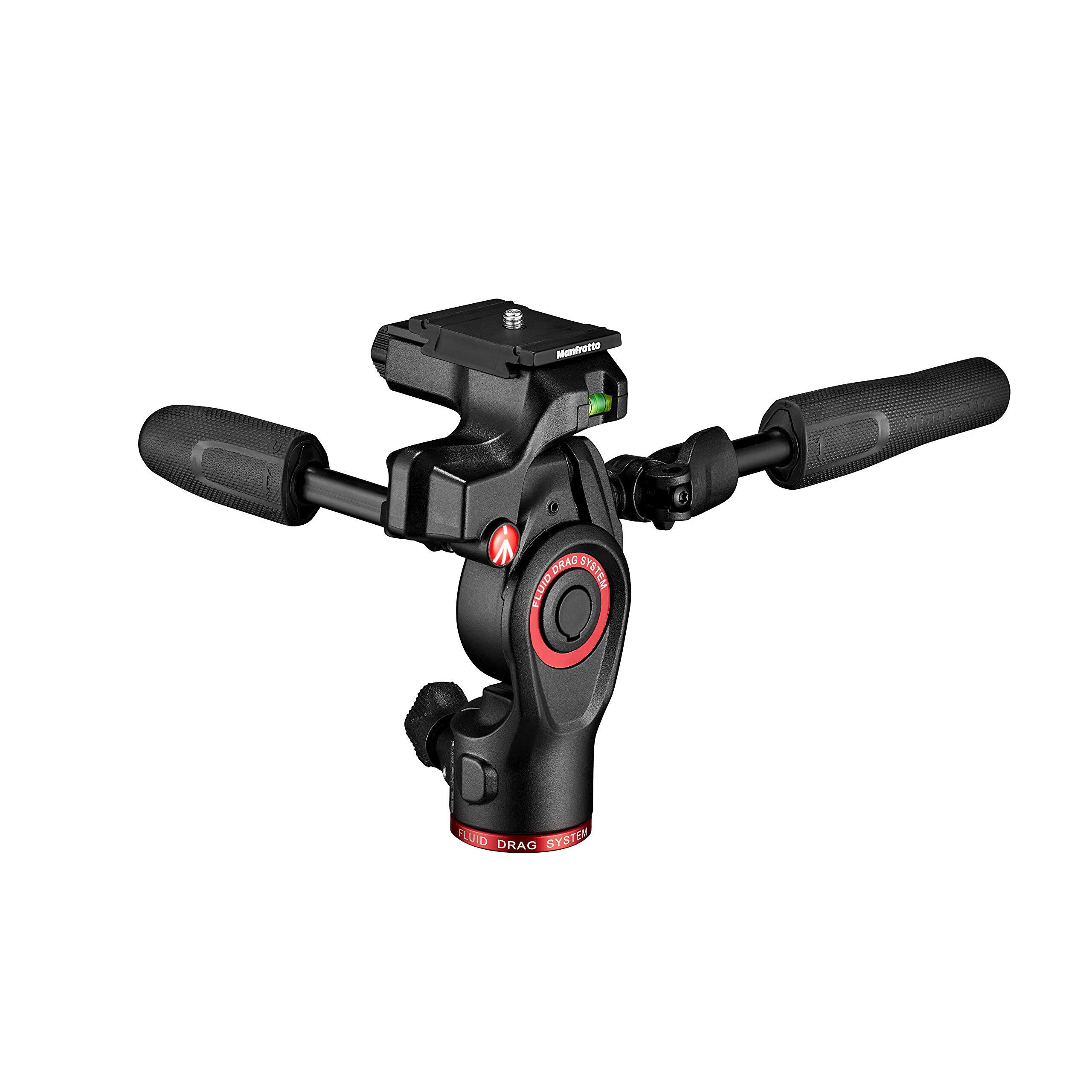 曼富圖（Manfrotto） 鋁合金便攜三腳架云臺 6kg承重 可折疊手柄 流體阻尼系統(tǒng) 攝影視頻專業(yè)支架 適用單反微單相機(jī)