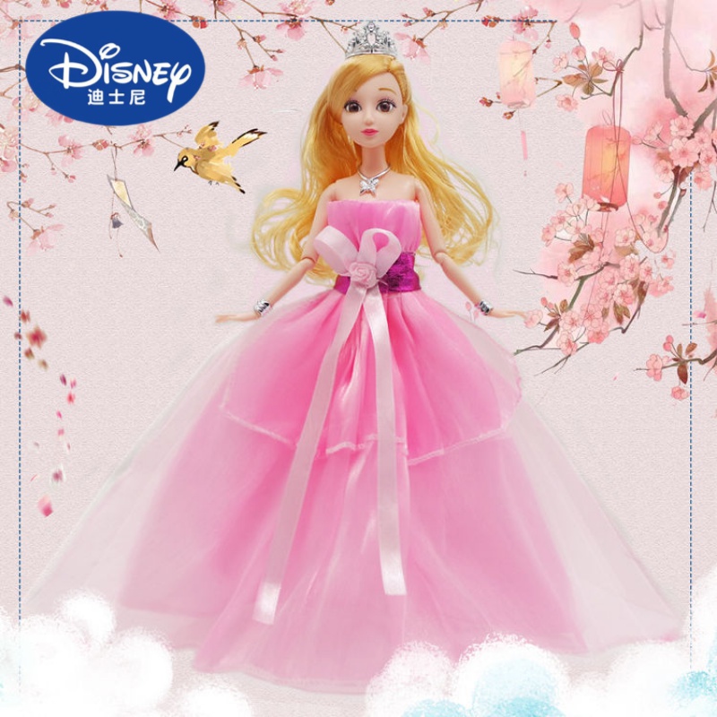 迪士尼3d真眼换装芭比娃娃女孩玩具冰公主芭比娃娃礼盒芭比娃娃洋娃娃
