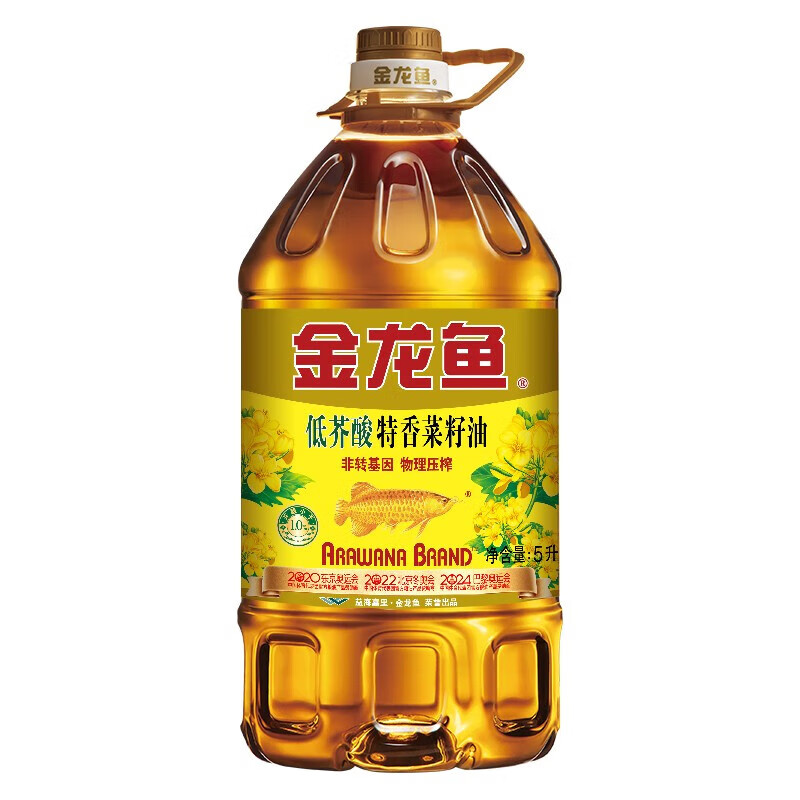 金龙鱼 食用油 特香低芥酸菜籽油5L 物理压榨 1桶使用感如何?