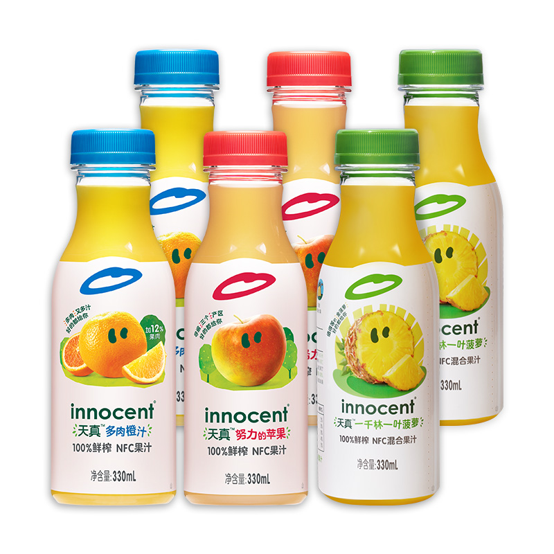 innocent天真橙汁苹果汁菠萝汁 100%鲜榨NFC果汁饮料330ml*6瓶