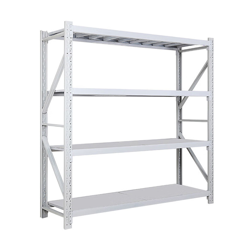 室储物置物架仓库五金落地快递超市货架子 白色主架 尺寸颜色均可定制