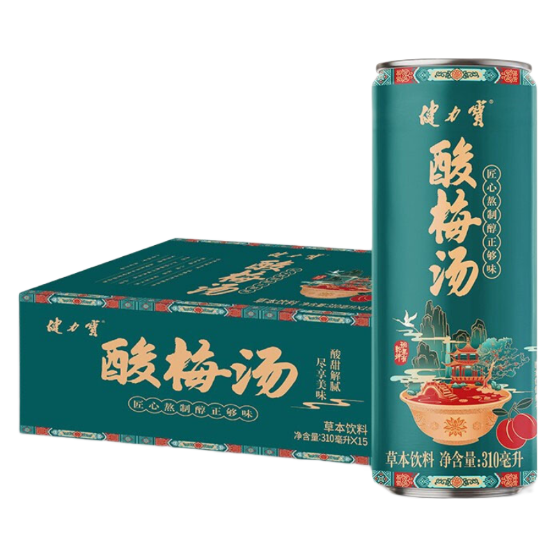 健力寶酸梅湯草本飲料310ml*罐裝酸梅汁飲料0脂肪古法熬制酸甜解膩飲品 健力寶酸梅湯*12罐