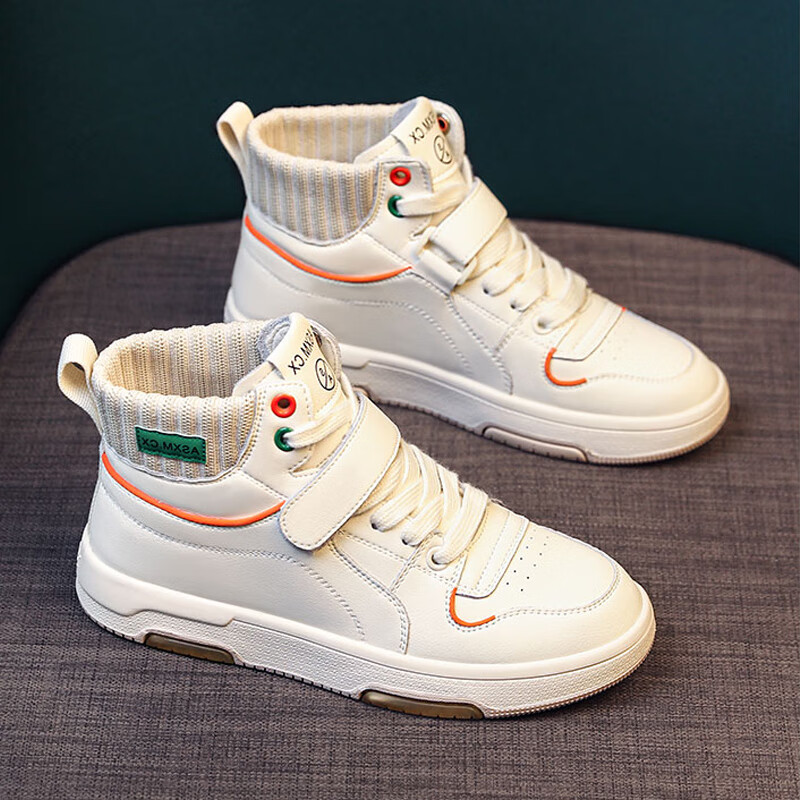 凊知柠女童鞋子春秋2024新款时尚软底皮靴儿童袜子口马丁靴女孩皮面单