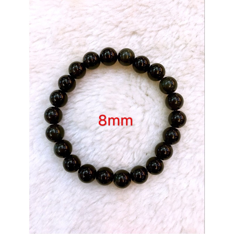 顶盈 南京天然雨花石黑玛瑙手链 原石打磨圆珠手串 男女饰品礼品14