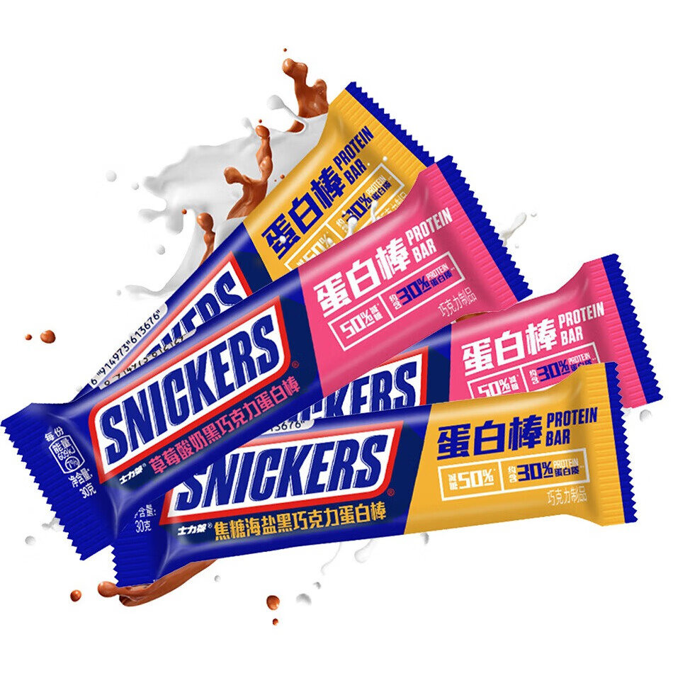 士力架蛋白棒30g焦糖海盐草莓酸奶味高蛋白代餐能量棒零食 30g 草莓