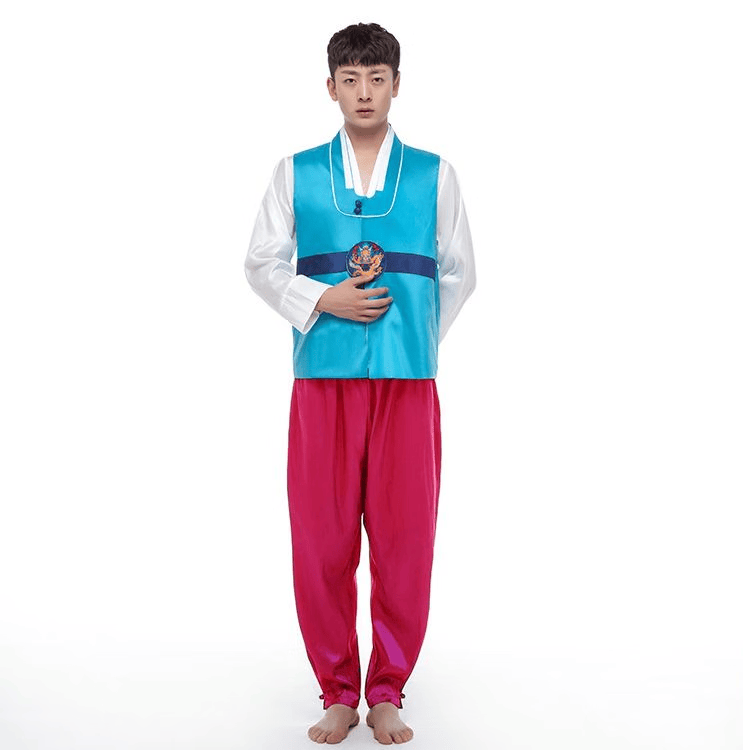 桔子悦 传统韩服男朝鲜族服装男演出服大长今服饰朝鲜族舞蹈服装男士