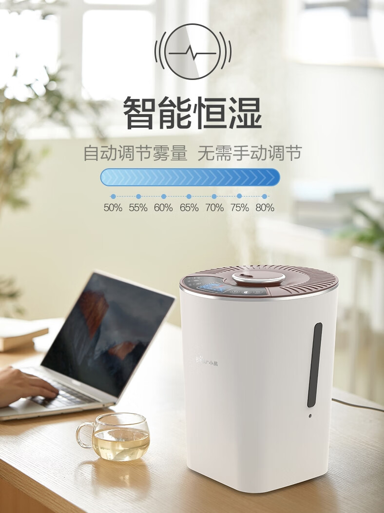 小熊(bear)小熊加湿器家用低轻音卧室孕妇婴儿大雾量杀菌静大容量 米