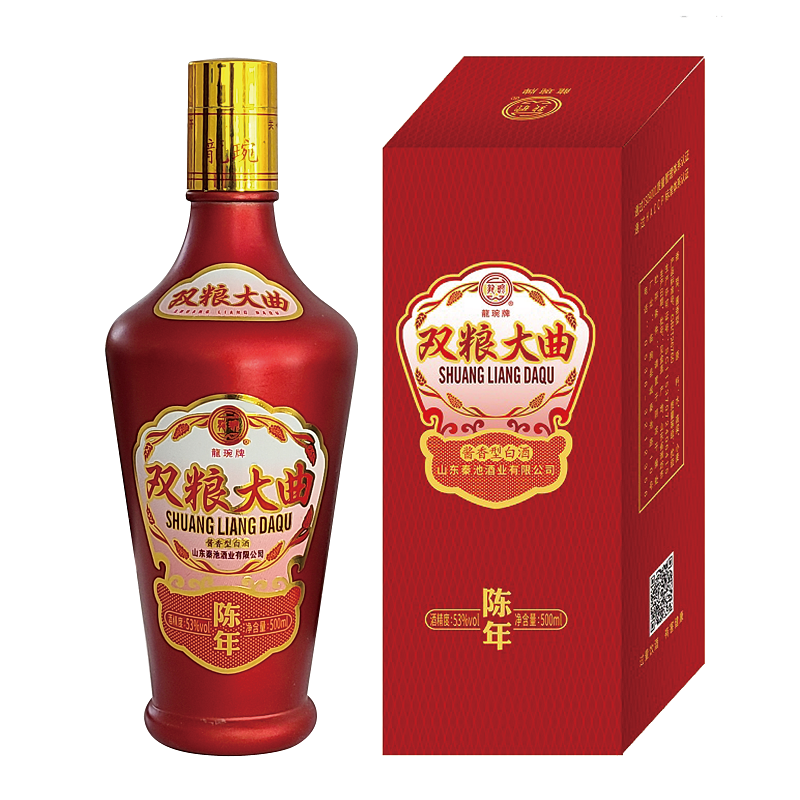 秦池白酒 53度500ml双粮大曲 陈年 酱香型高度白酒 53度 500ml 1瓶