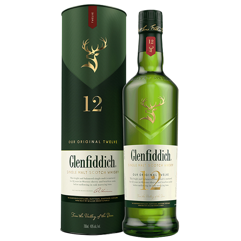 格兰菲迪（GLENFIDDICH）宝树行 格兰菲迪（Glenfiddich）单一麦芽纯麦威士忌进口洋酒 12年 格兰菲迪700ML