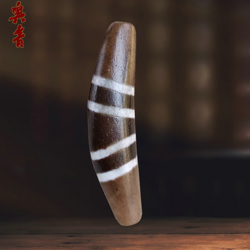 奥音sz2藏传玛瑙传世三色线珠牛角老天珠高级中国风简约项链