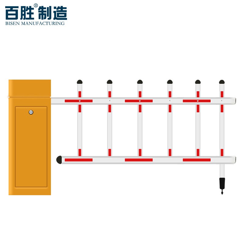 百胜2506经济款栅栏道闸停车场车牌识别收费管理系统6s配4.5米栅栏杆