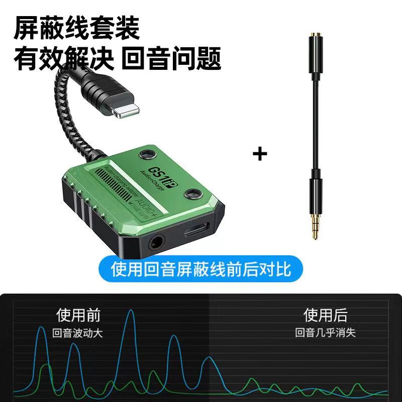 浦记(PLEXTONE)浦记GS1 ip适用苹果手机转接头Lightning转3.5mm耳机充电开麦快充游戏语音不外放转换器快充30W 苹果30W快充+回音屏蔽线