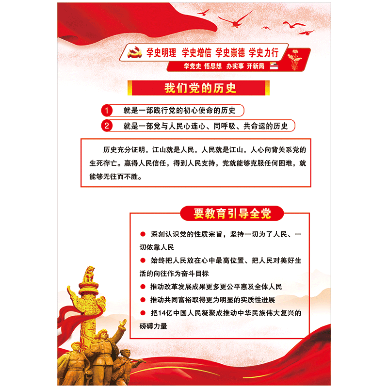 开展党史学习教育活动学党史明理宣传画挂图海报贴纸宣传栏odl16 od