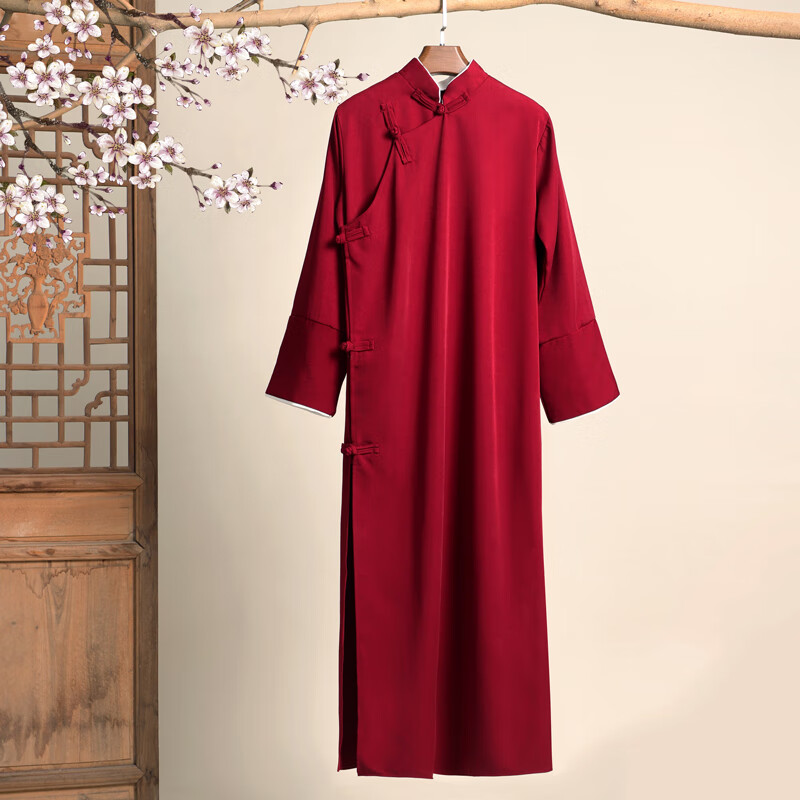 枫顾蓝五四青年装女装中山装男班服相声服大褂马褂长袍中国风中式伴郎