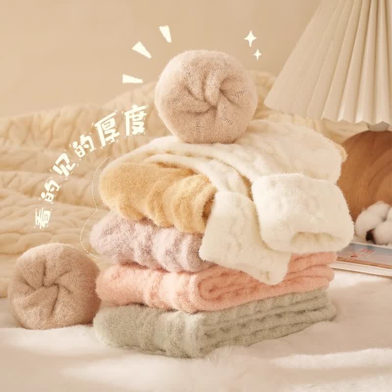 莫代尔4双厚袜子女秋冬季加厚保暖中筒防寒高筒长袜不臃肿大码外穿冬天高性价比高么？