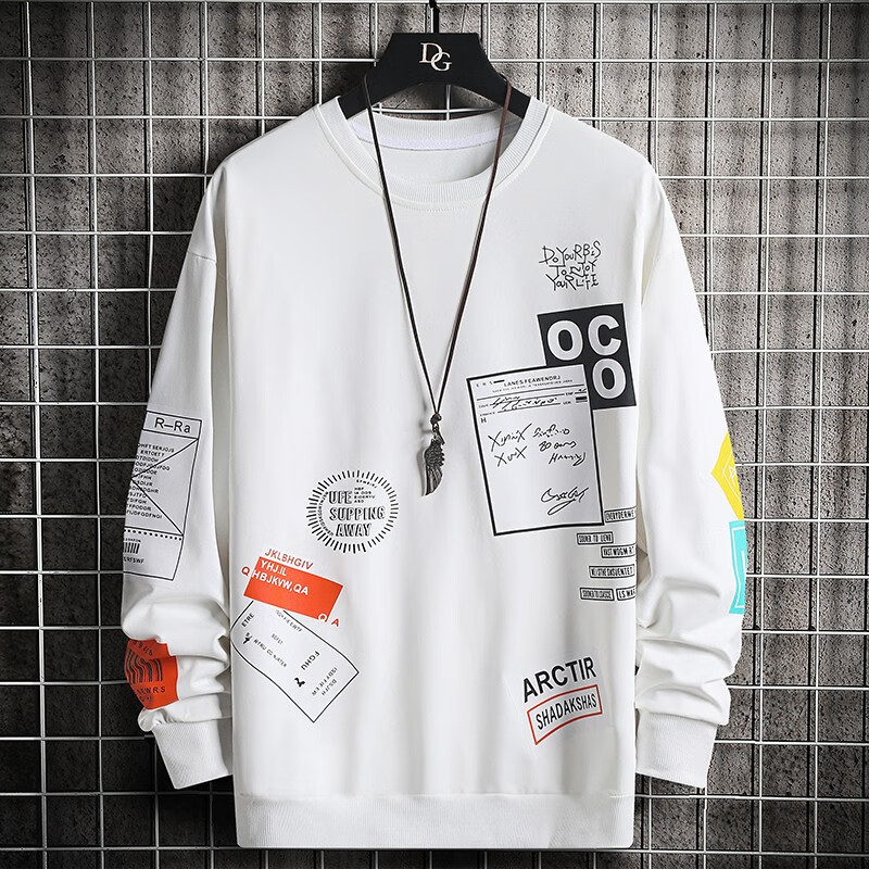 登页青少年秋季长袖t恤男初中高中学生卫衣男装胖男孩大童打底衫帅气