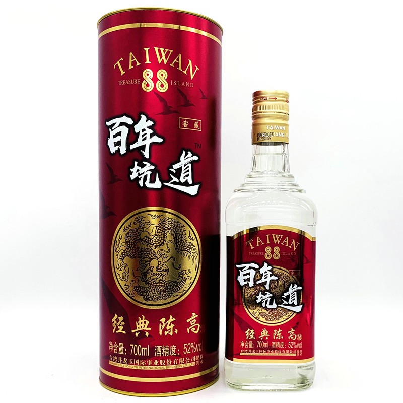 百年坑道台湾风味高粱酒700ml浓香型粮食白酒宴请 过节送礼盒装酒 52度 700mL 6瓶 典藏陈高