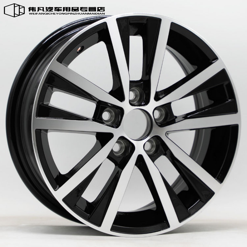 适用大众新桑塔纳波罗14寸捷达polo朗逸15寸改装汽车轮毂铝钢圈 14寸