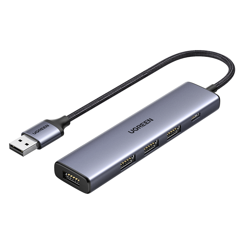 UGREEN 绿联 USB3.0分线器扩展坞 高速4口HUB集线器拓展坞 适用笔记本电脑一拖多转换器转接头带供电口 0.2米