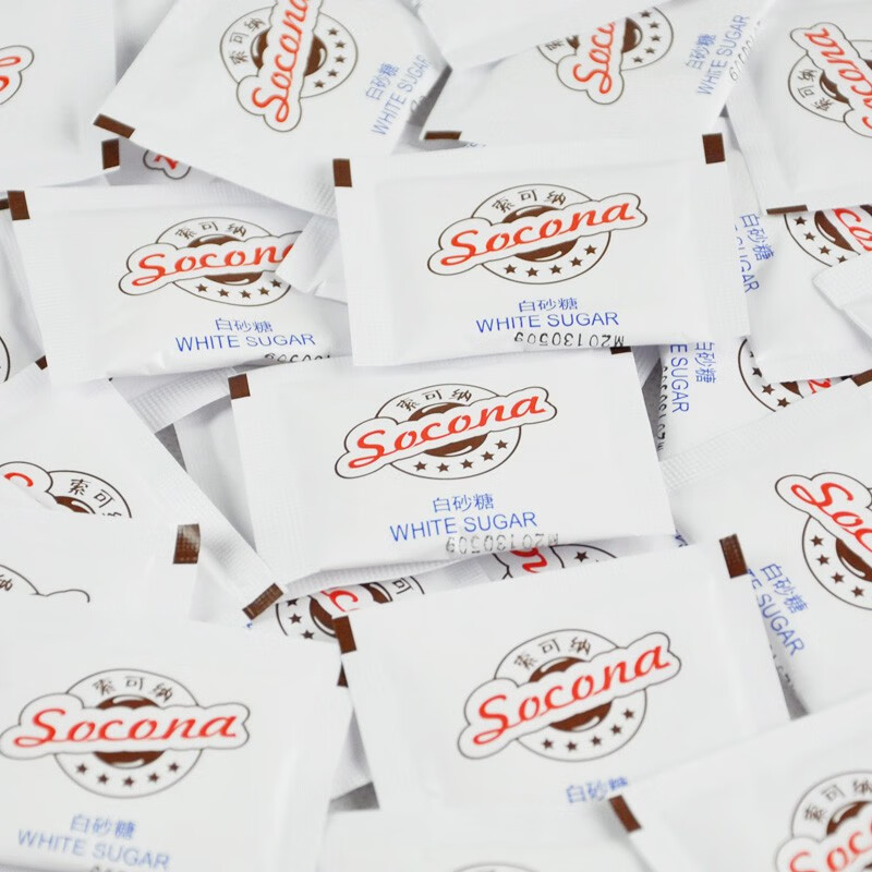 索可纳（SOCONA）Socona咖啡糖伴侣专用糖包优质白砂糖包红茶调糖加量7克白糖包 soocona白糖100小包