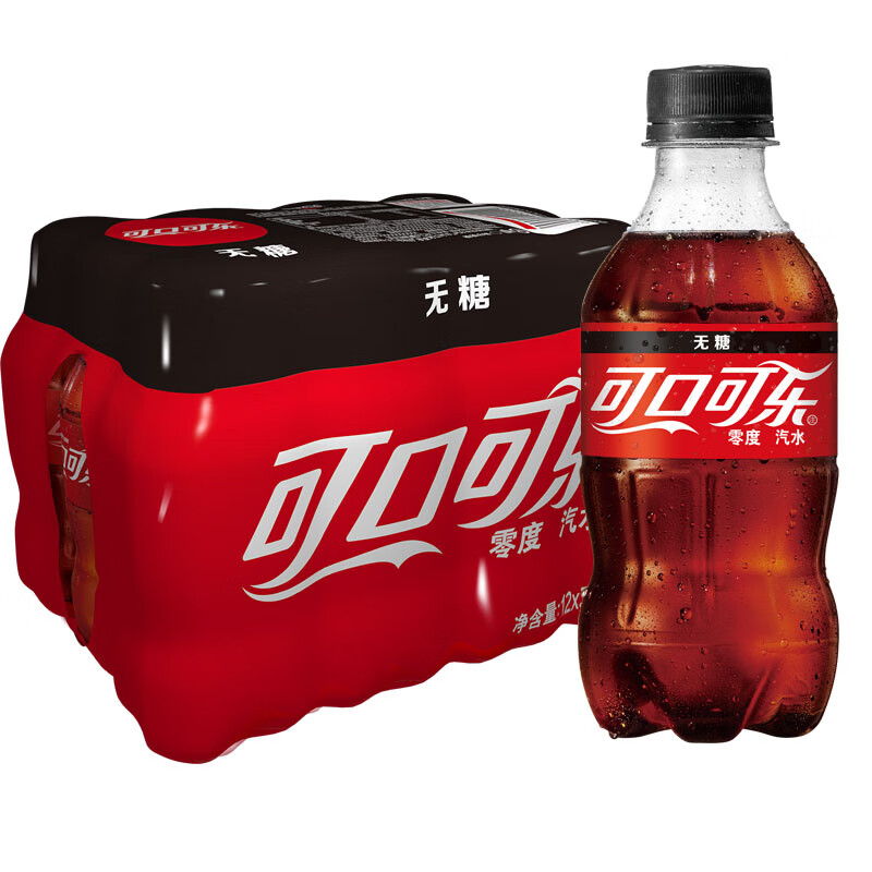 康师傅零度无糖300ml*瓶装迷你便携小瓶装碳酸汽水饮料 零度可乐300ml