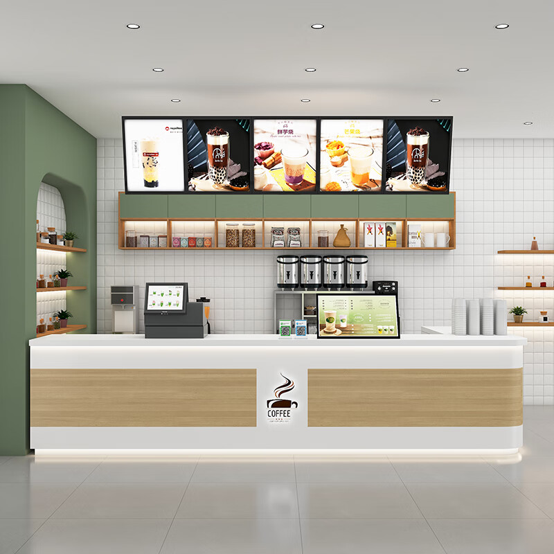 创京懿选果汁吧台一体柜咖啡奶茶店烘培蛋糕店柜台网红水果餐饮吧台
