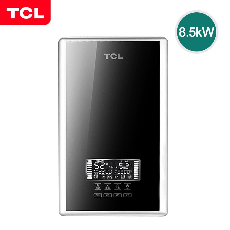 TCL 即热式电热水器 家用淋浴洗澡智能变频恒温快速热免储水电热水器 功率可调节8500W TDR-851TM