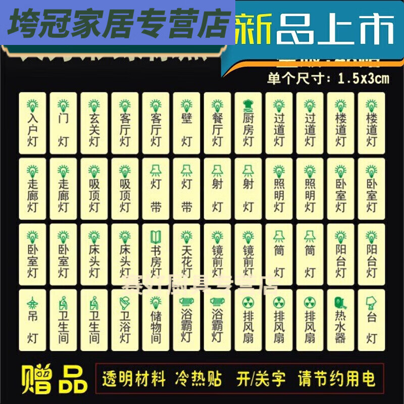 盛洛侠配电箱空开提示贴纸文字标示贴透明空开贴纸标签空气开关标识 a