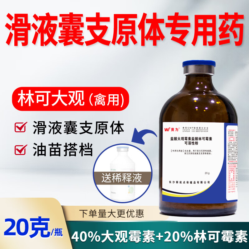 赛为盐酸大观林可霉素滑囊炎禽鸡鸭药咳嗽气喘支原体气囊炎呼吸道兽药