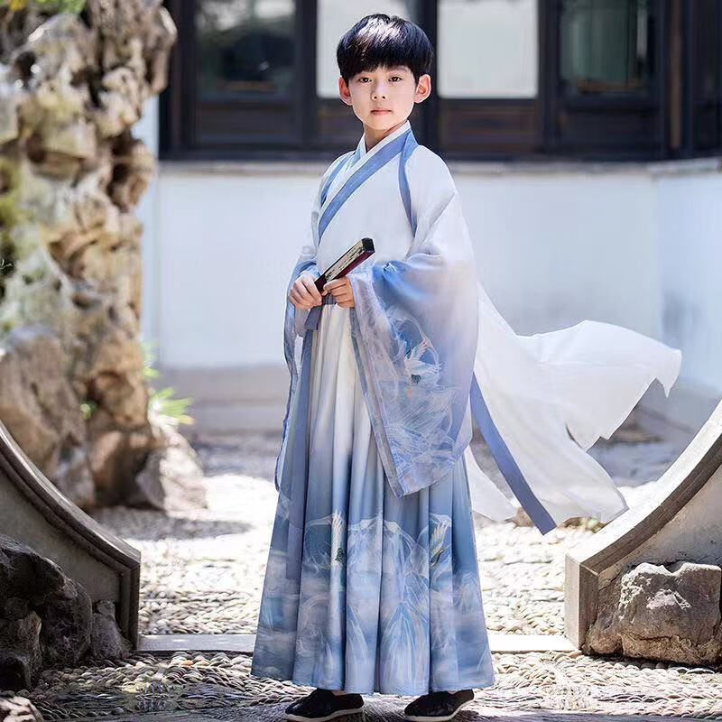 南糖三色男童汉服古装唐装儿童童装少爷服中国风小男孩古风超仙服夏季