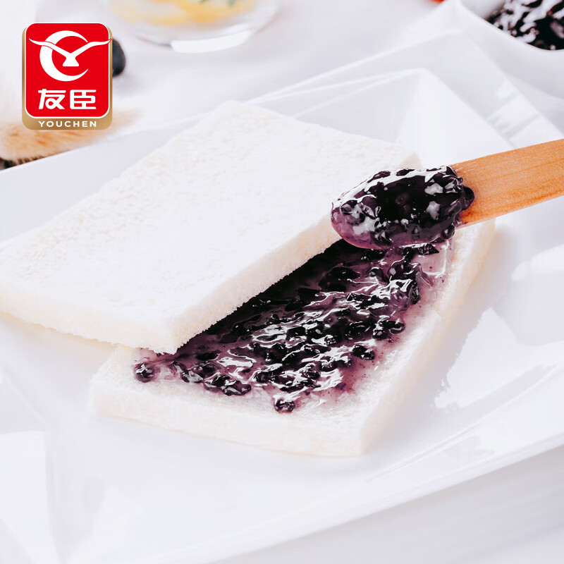 友臣紫米面包吐司520g 营养早餐代餐夹心奶酪无边吐司休闲零食