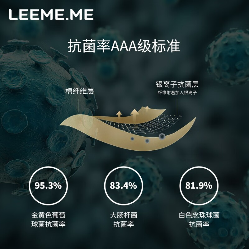 LEEME.ME 粒米袜子男抗菌百搭休闲棉袜透气夏季短袜吸汗男袜5双装