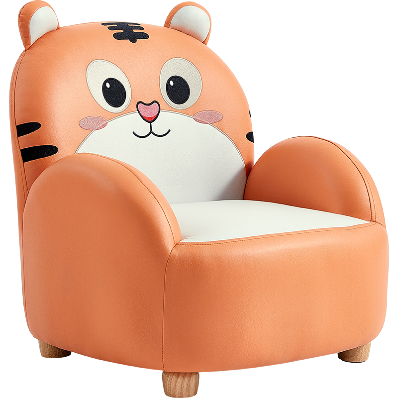 林氏木业儿童沙发可爱小沙发椅阅读角宝宝小孩动物卡通沙发LH030【橙色】LH030K2-A小虎沙发
