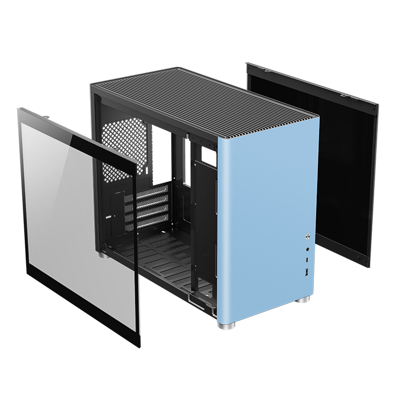 游戏帝国(gamemax)spark火种远峰蓝12代cpu游戏电脑垂直风道机箱(itx