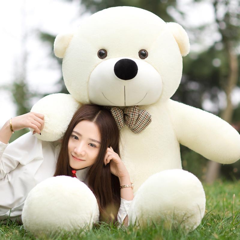 泰迪熊公仔熊猫抱抱熊抱枕布娃娃毛绒玩具生日礼物女生可爱玩偶女 米白色泰迪熊 1.6米（亏本促销）